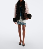 Jacques Wei Embroidered satin miniskirt