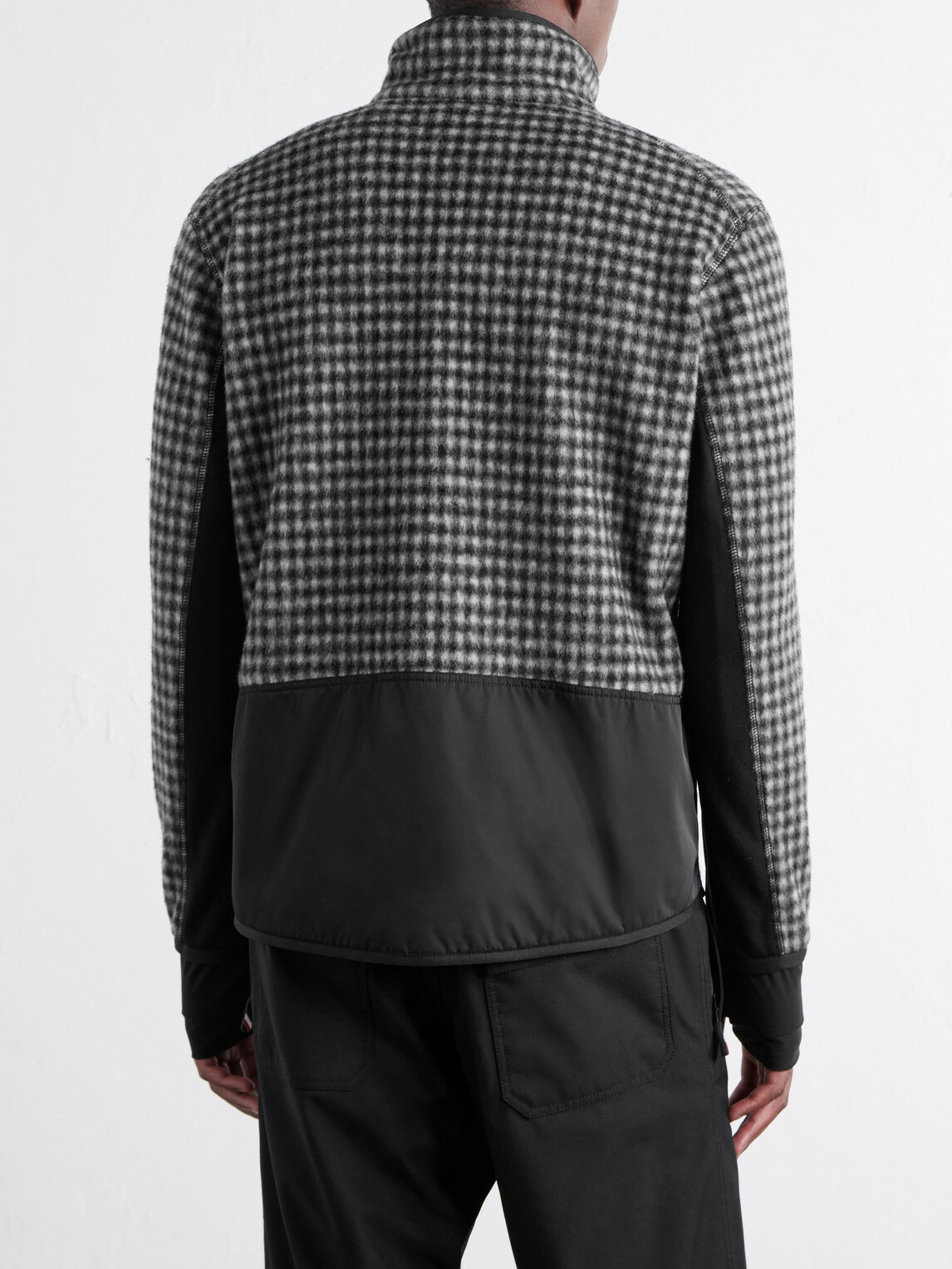 Moncler Grenoble - Checked Shell-Trimmed Fleece Mid-Layer - Gray