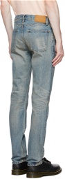 SEEKINGS Indigo Washed Slim-Fit Jeans