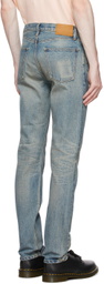 SEEKINGS Indigo Washed Slim-Fit Jeans