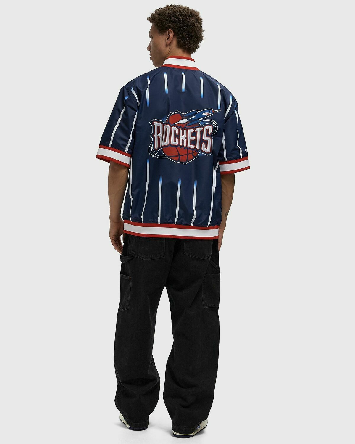 Mitchell & Ness NBA AUTHENTIC WARM UP JACKET HOUSTON ROCKETS 1995-96 Blue Mens Overshirt