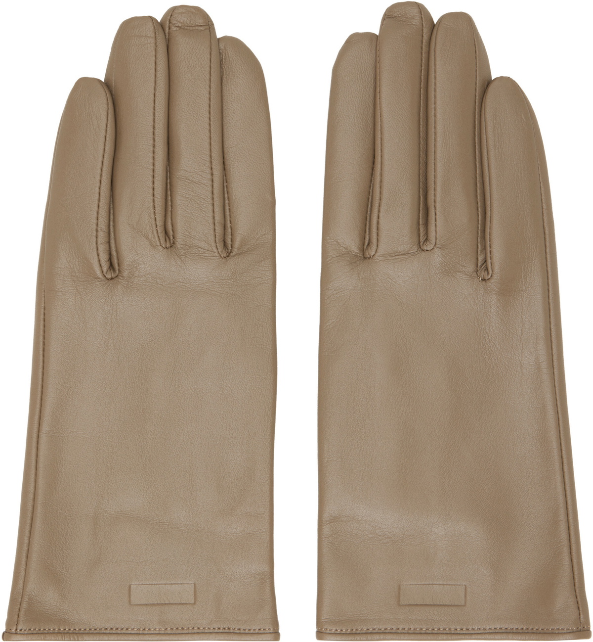 ssstein Khaki Leather Gloves