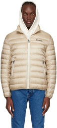 Palm Angels Beige Embroidered Down Jacket