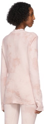 Raquel Allegra Pink Tie-Dye Long Sleeve Fitted T-Shirt