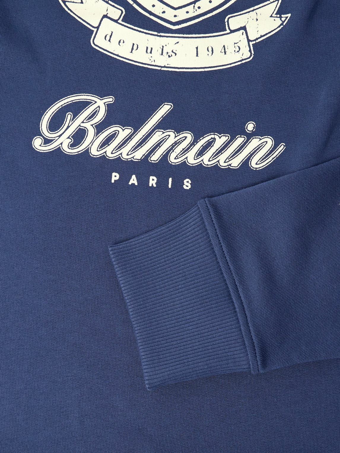 Balmain - Logo-Print Cotton-Jersey Sweatshirt - Blue