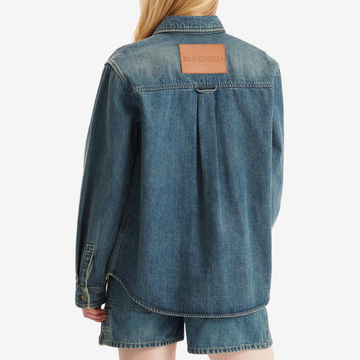 Jil Sander+ Women's Oversized Denim Long Sleeve Shirt in Blue