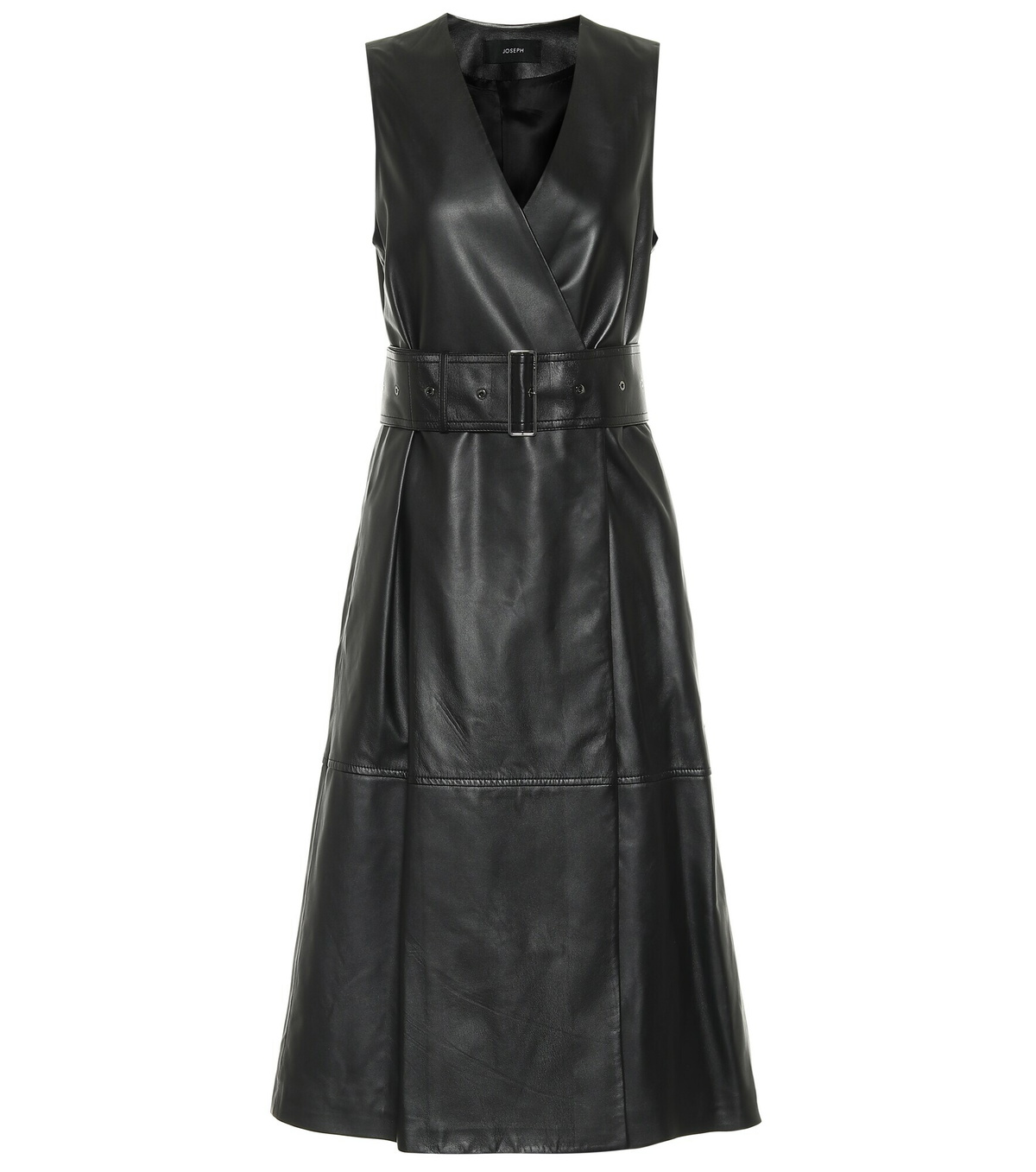 leather tie dress Tied Up Vegan Leather Dress- Le Cle