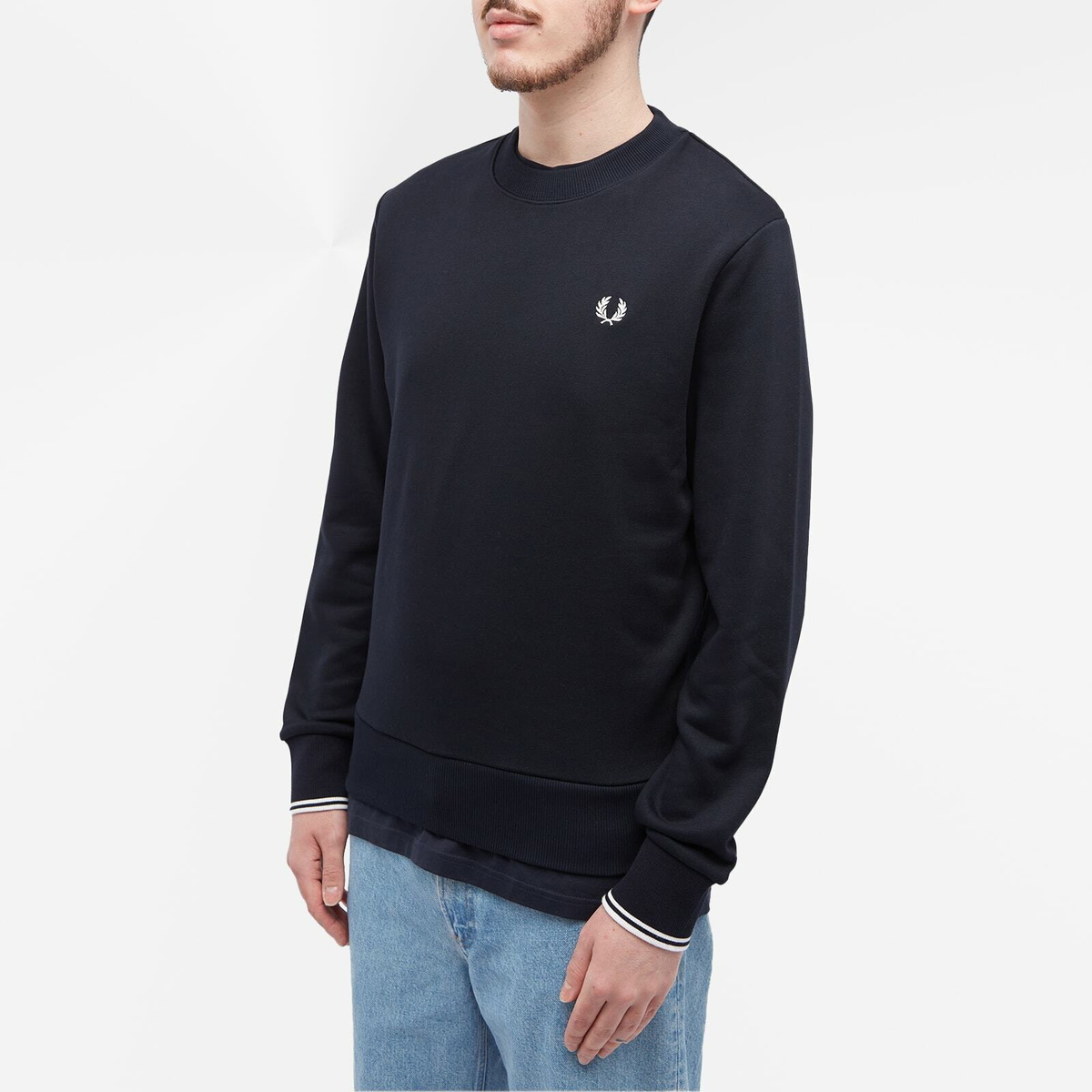 Fred Perry Men's Crew Sweat in Navy