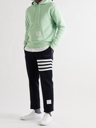 THOM BROWNE - Garment-Dyed Loopback Cotton-Jersey Hoodie - Green