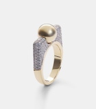 Rainbow K Ball 14kt gold ring with diamonds