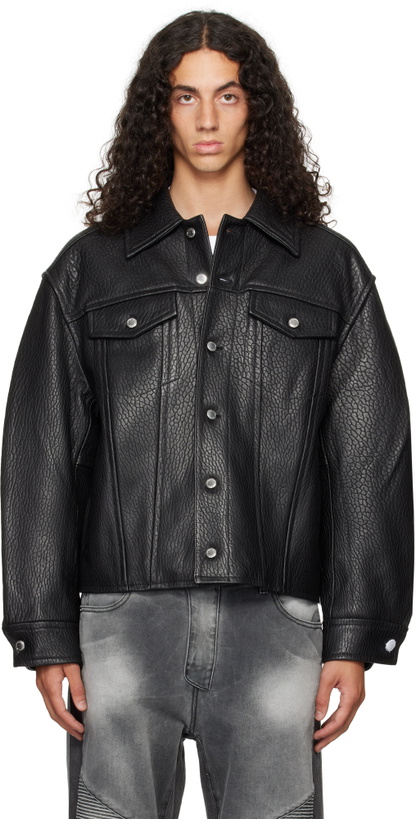 Photo: Alexander Wang Black Trucker Leather Jacket