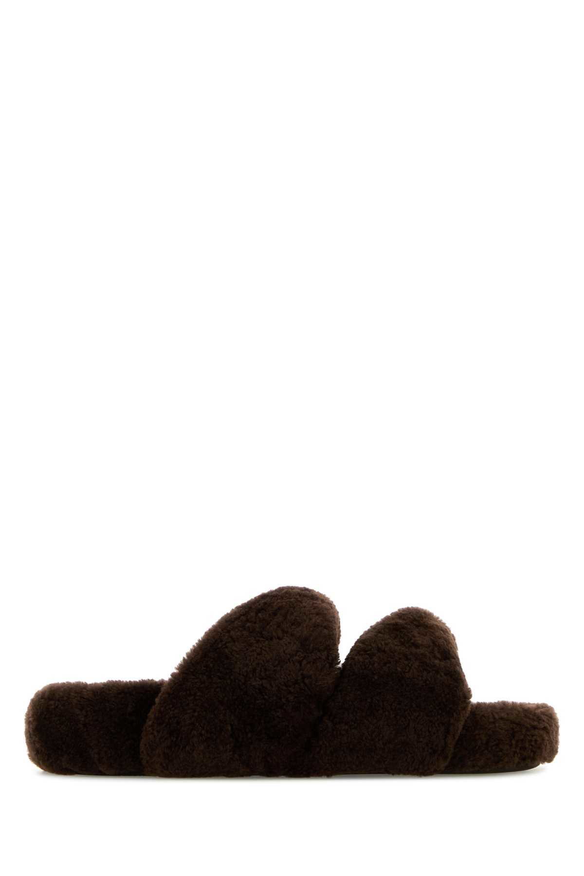 サンダル・ミュール AQUAZZURA Brown Shearling Twist Slippers Aquazzura Relax Flat Footbed shearling slides Aquazzura