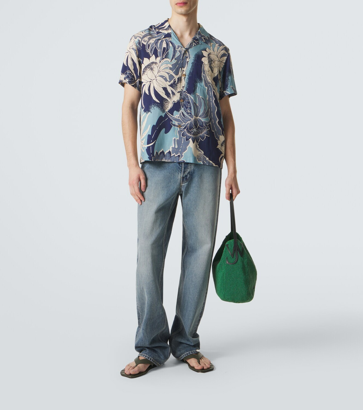 JW Anderson Leaf leather thong sandals