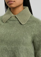 Loewe Mohair-blend Polo Jumper Khaki