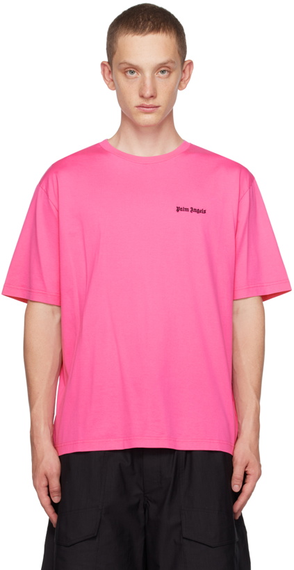 Photo: Palm Angels Pink Embroidered T-Shirt