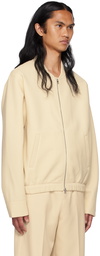 AMI Paris Beige Zipped Bomber Jacket