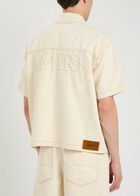 Amiri Logo-embroidered Denim Shirt Ecru