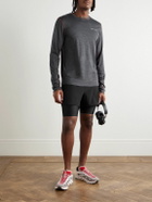 DISTRICT VISION - Layered Straight-Leg Logo-Print Shell and Stretch Recycled-Jersey Shorts - Black