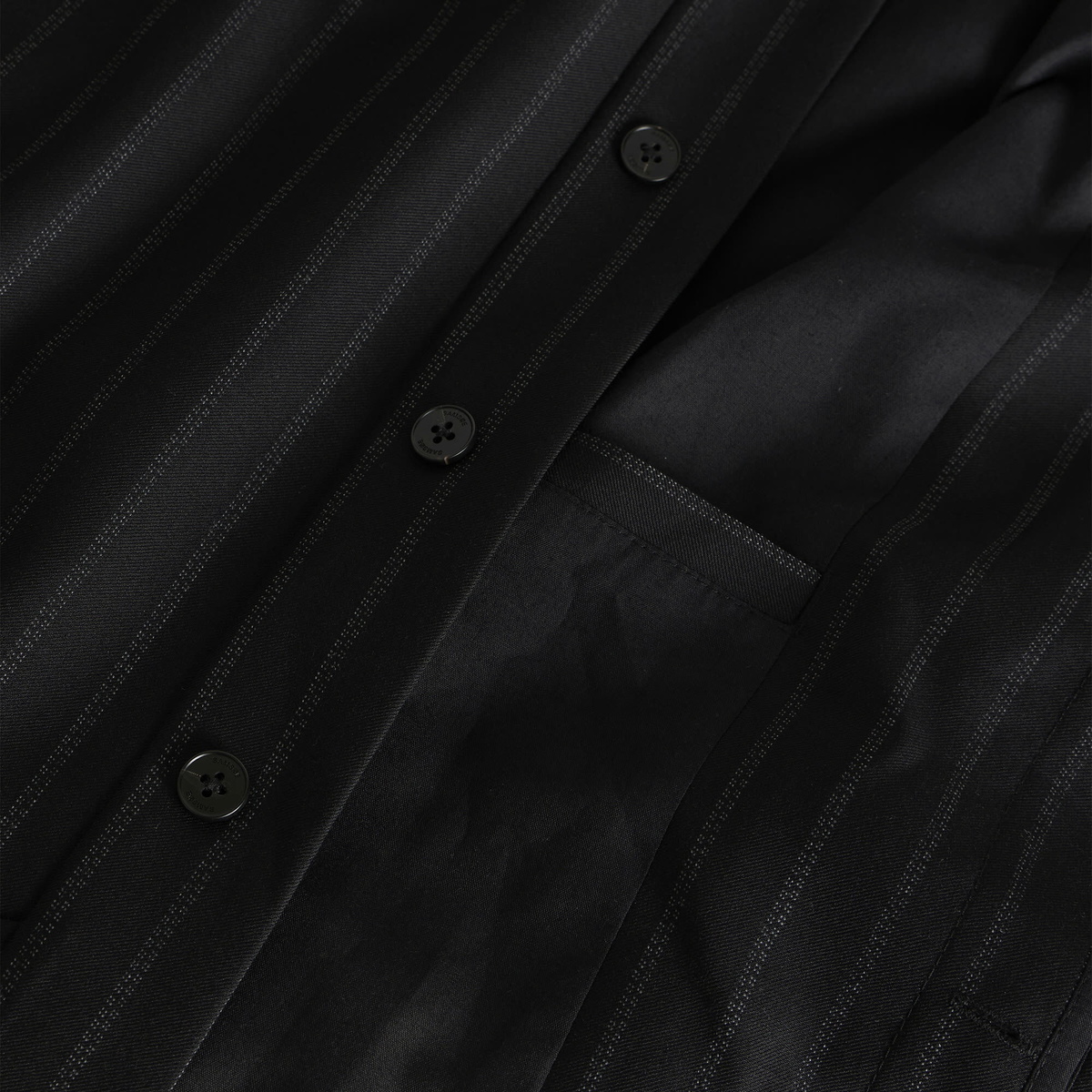END. x Samsøe Samsøe Men's Saarvo Overshirt in Black Pinstripe