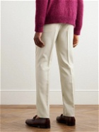 De Petrillo - Slim-Fit Pleated Wool-Twill Trousers - White