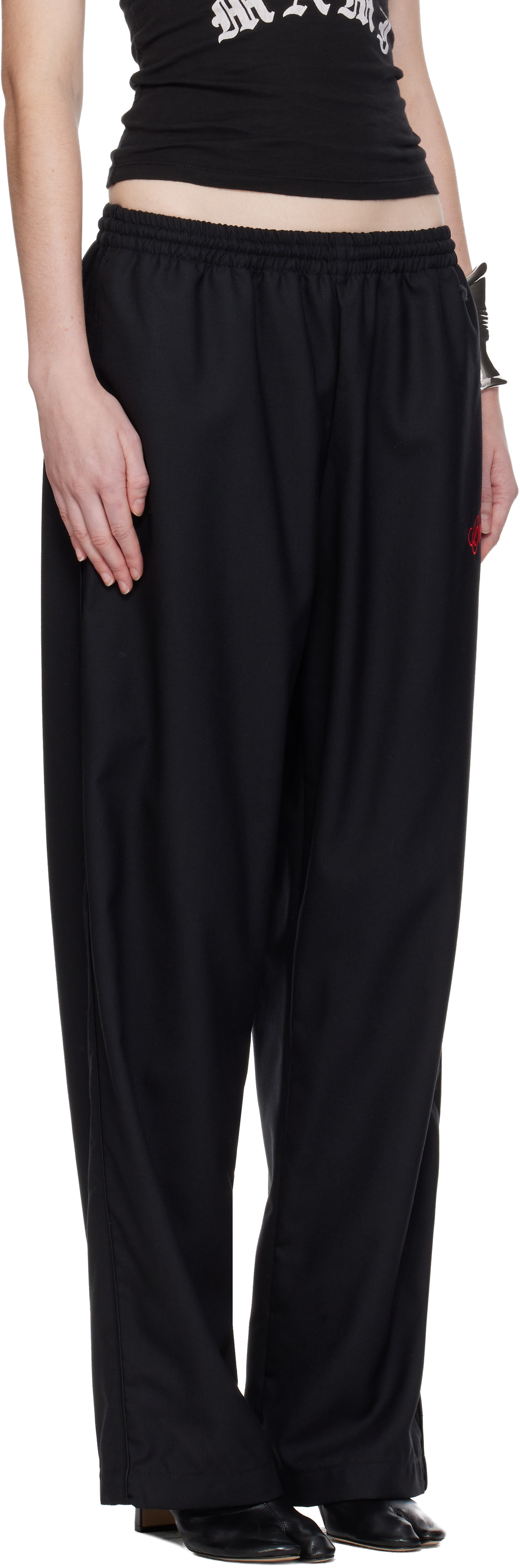 WILLY CHAVARRIA Black Ruff Rider Track Pants