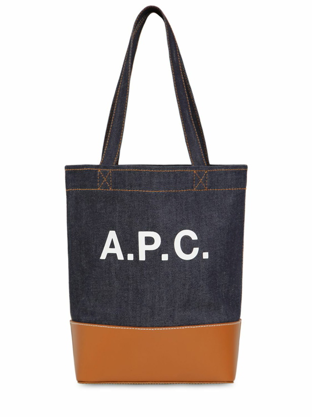Photo: A.P.C. - Small Logo Denim & Leather Tote Bag