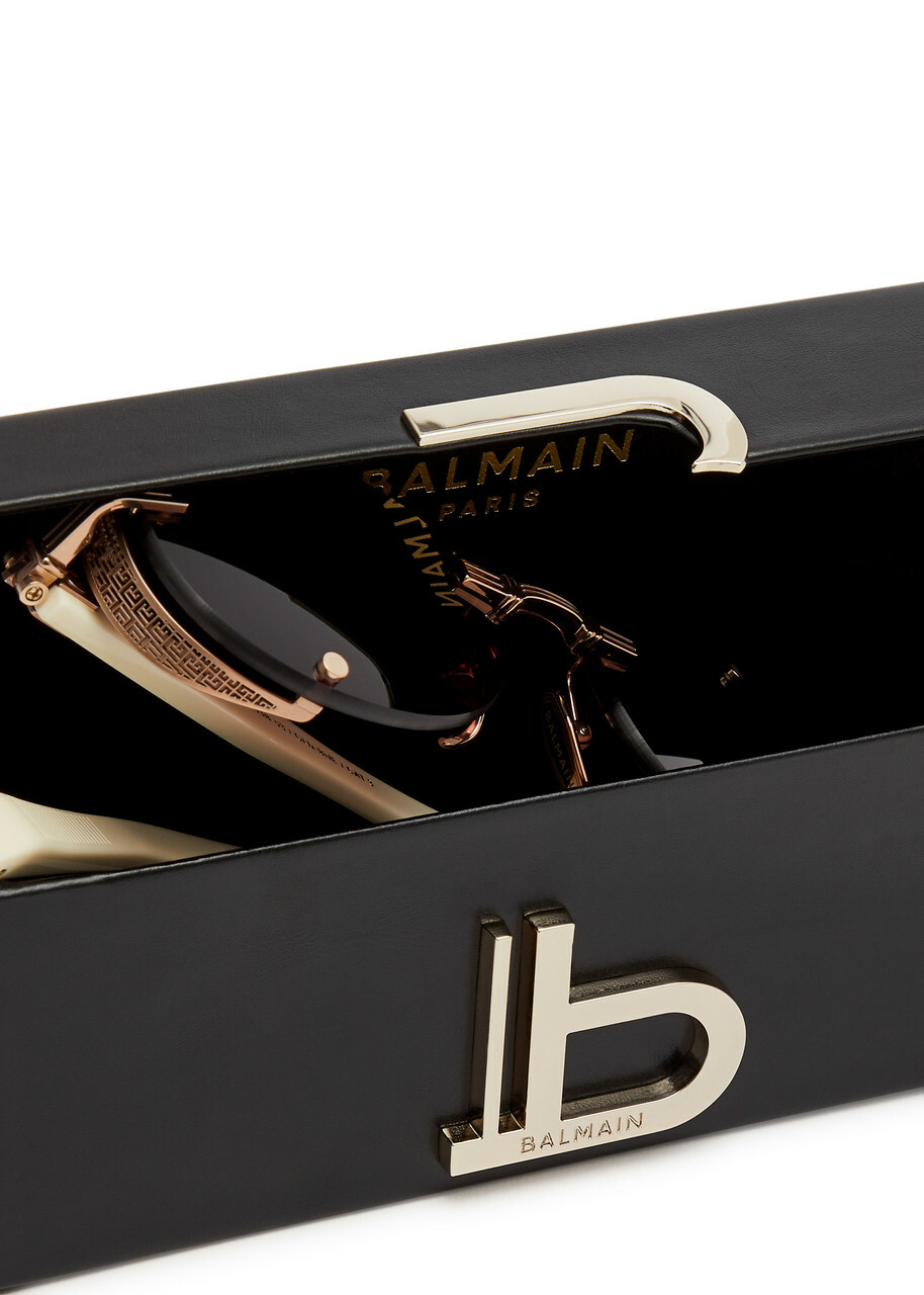 Balmain Eyewear Monsieur Rimless Oval-frame Sunglasses - Brown - One Size