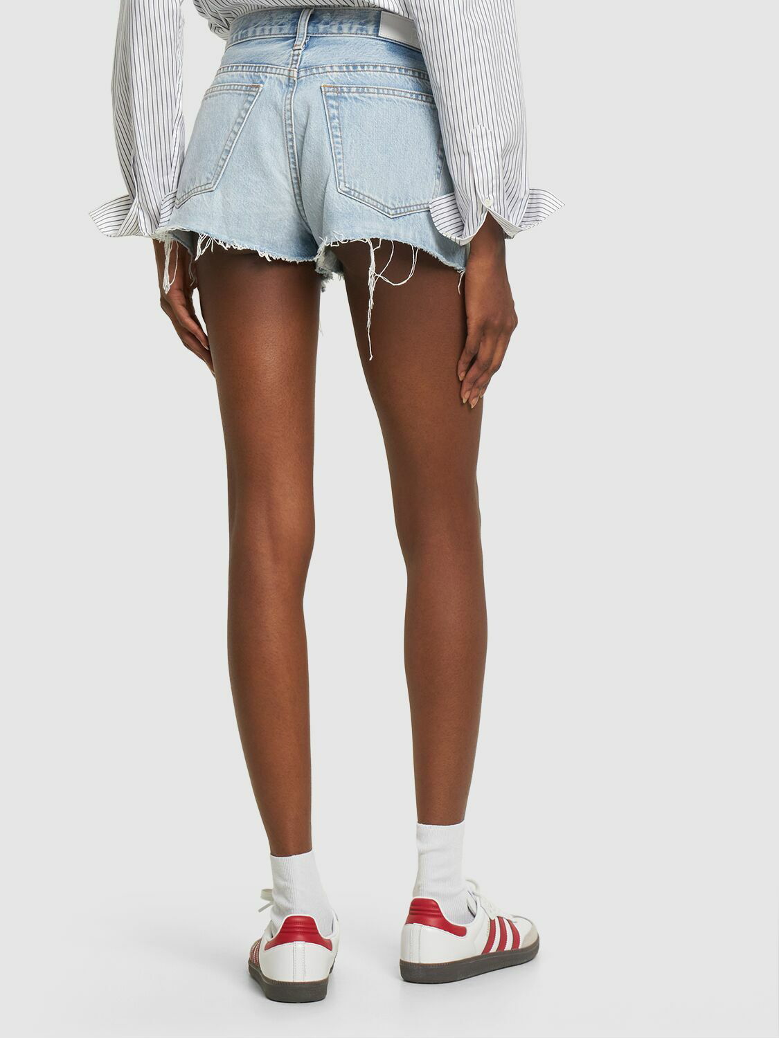 RE/DONE mid-rise denim shorts - White