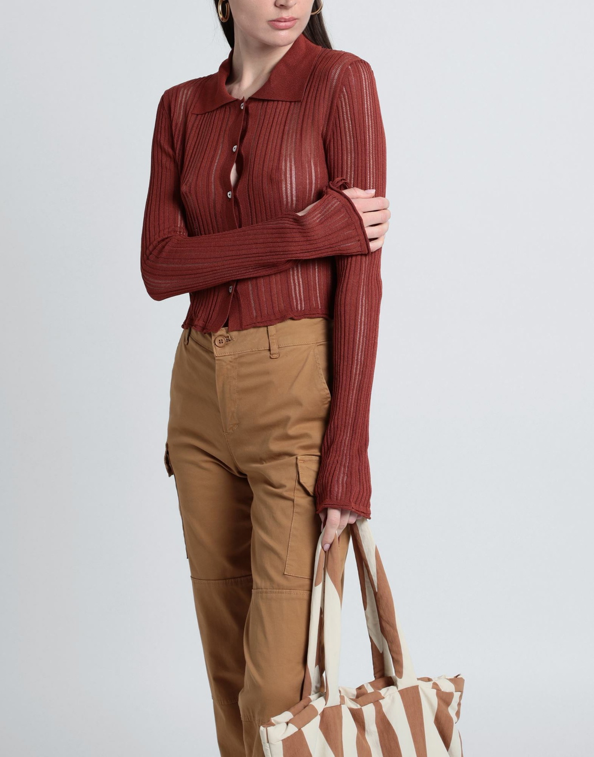 Marco Rambaldi Womens Cardigan in Brown