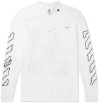 Off-White - Embroidered Cotton-Jersey Mock-Neck T-Shirt - White