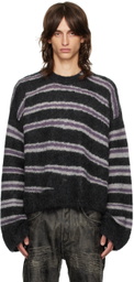 Acne Studios Gray & Purple Stripe Sweater
