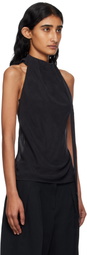 St. Agni Black Bias Scarf Top