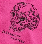 Alexander McQueen - Slim-Fit Logo-Embroidered Cotton-Jersey T-Shirt - Men - Pink