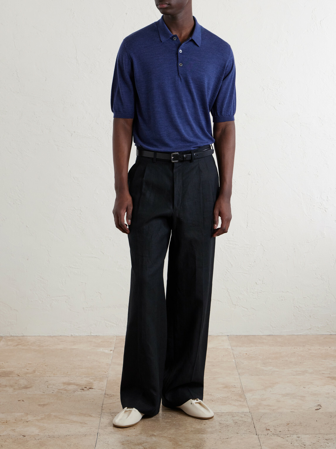 William Lockie - Virgin Wool Polo Shirt - Blue