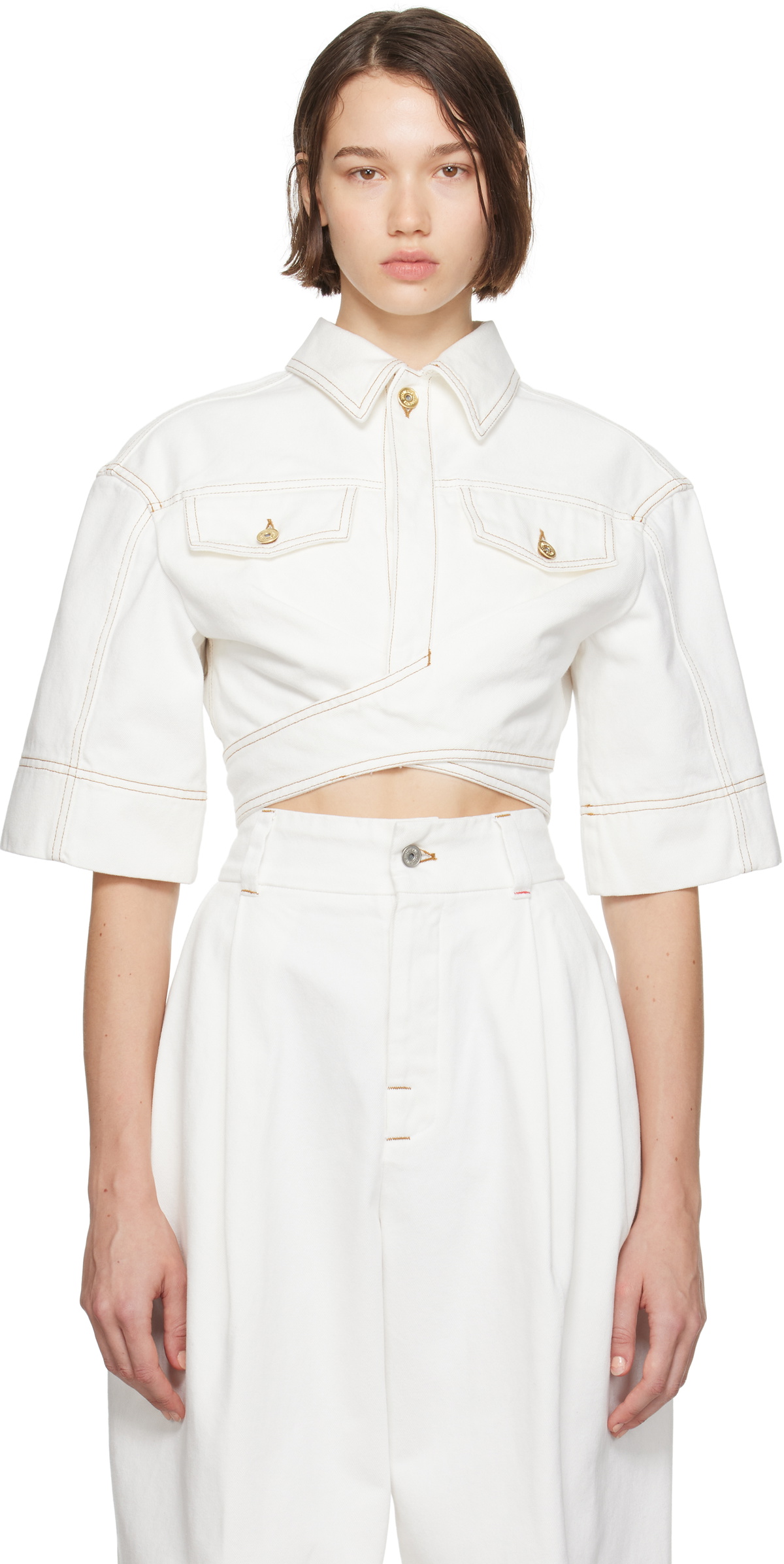 JACQUEMUS Off-White La Casa 'Le de-Nîmes Scala' Jeans Jacquemus