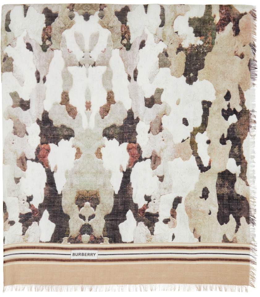 Burberry Multicolor Camouflage Print Scarf