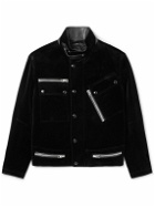 TOM FORD - Leather-Trimmed Cotton-Velvet Biker Jacket - Black