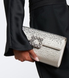 Roger Vivier Efflorescence embellished satin clutch