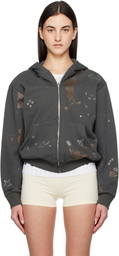 Praying Gray Mud Rhinestone Hoodie