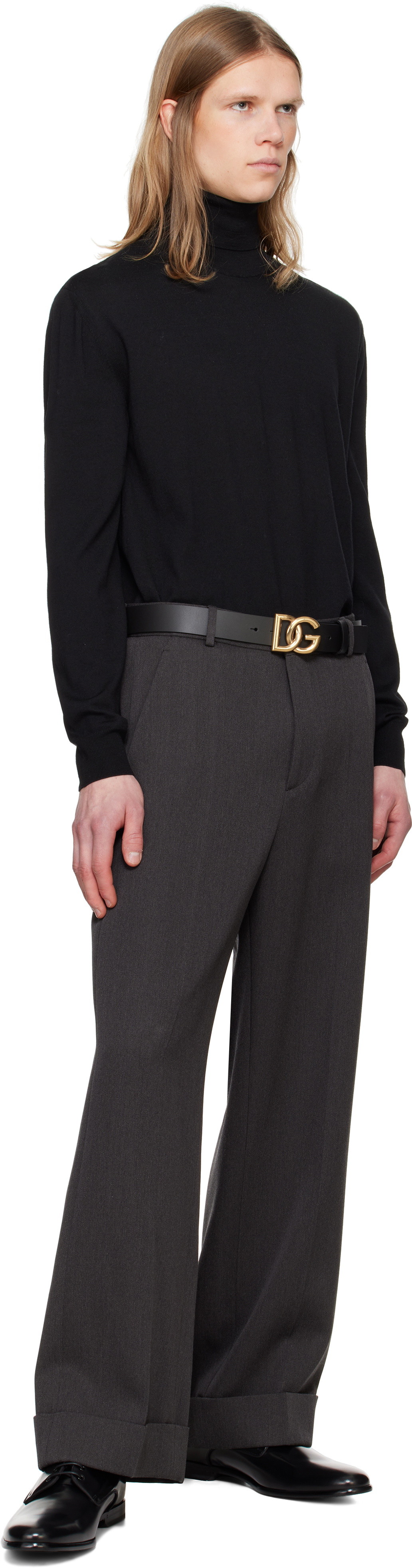 Dolce&Gabbana Black Brushed Calfskin Derbys