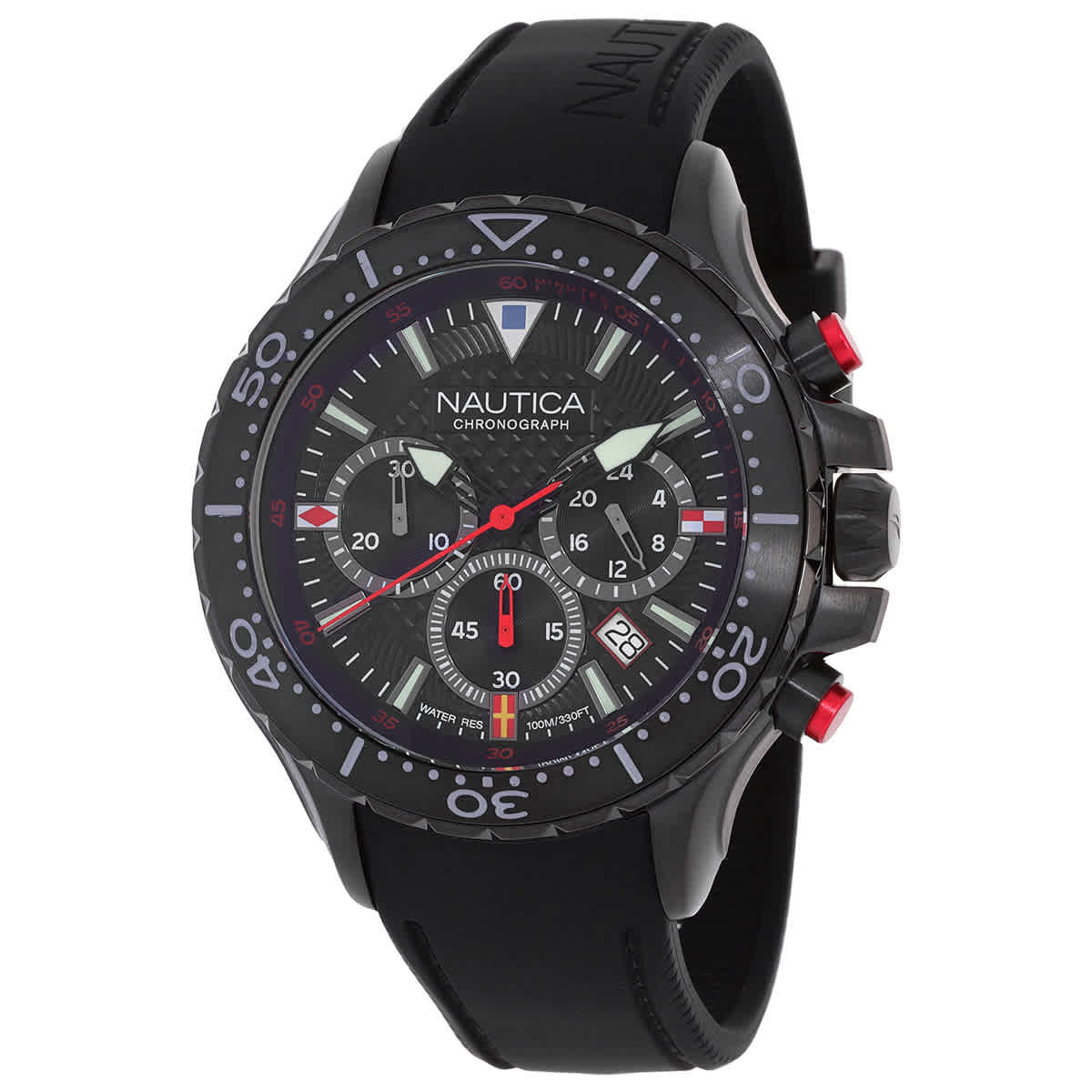 Nautica Nst Chronograph Quartz Black Dial Mens Watch NAPNSF202