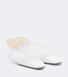 Mach & Mach Bridal feather-trimmed mules