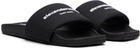 Alexander Wang Black 'AW' Pool Slides