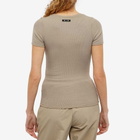 Stylerunner Women's Short Sleeve Fine Ribbed Body in Pebble