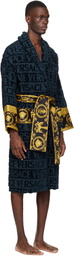 Versace Navy 'I Heart Baroque' Bathrobe