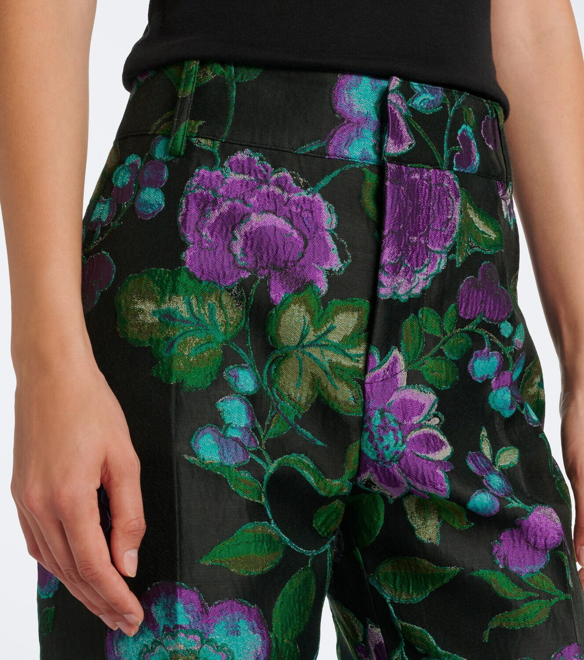 La DoubleJ Hendrix floral jacquard straight pants