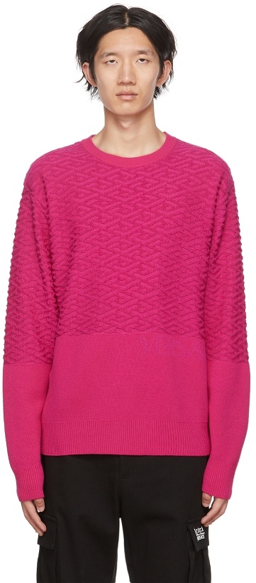 Photo: Versace Pink La Greca Sweater