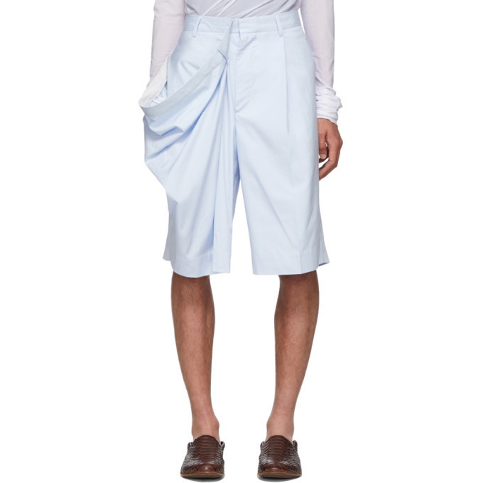 Hed Mayner Blue Oversized Bermuda Shorts