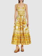 DOLCE & GABBANA Maiolica Printed Poplin Midi Dress