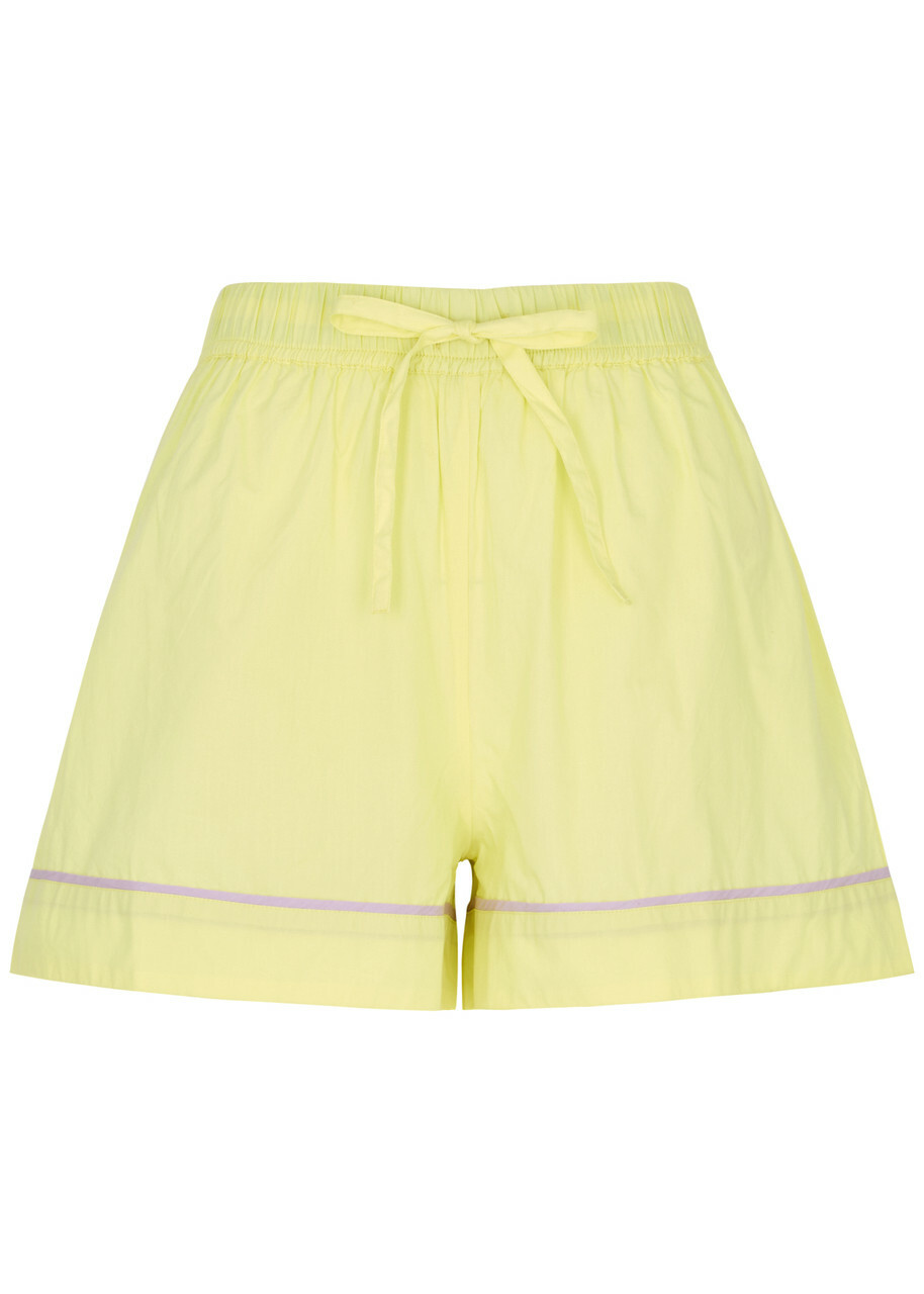 Damson Madder Kitty Cotton-poplin Shorts Yellow